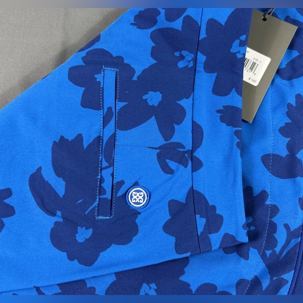 G/FORE G4 Womens Golf Skort Tonal Floral Print 2 Surf Blue Polyester Spandex - Picture 4 of 7
